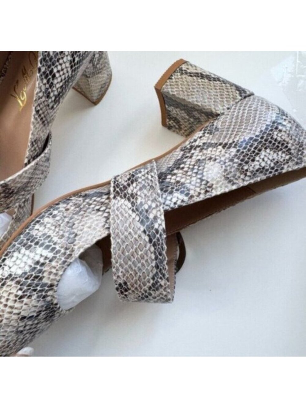 Size 8 Women Embossed Pointed Toe Chunky Heel Pumps Slip On FOWT - Picture 6 of 13